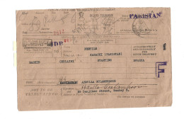 INDIA - 1950 TELEGRAM BOMBAY TO KARACHI PAKISTAN - Covers & Documents