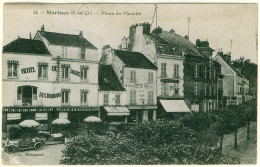 95 - B13875CPA - MARINES - Place Du Marché, Hotel Restaurant De Paris - Assez Bon état - VAL-D'OISE - Marines