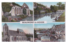 27 - EURE - BEAUMONT LE ROGER - 4 VUES  COLORISEES - Beaumont-le-Roger