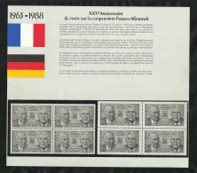 Emission Conjointe De Gaulle Et Adenauer Encarts FDC Et Blocs De 4 Des France N°2501 Allemagne N°1183 Neufs * * B./TB - De Gaulle (General)