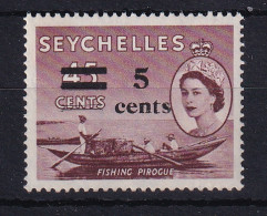 Seychelles: 1957   QE II - Surcharge   SG191   5c On 45c     MNH  - Seychelles (...-1976)