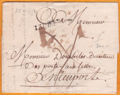 1752 - Marque Postale DUNKERQUE Sur Lettre Vers Nieuport, Pays Bas Autrichiens Auj. Belgique - 1701-1800: Precursori XVIII