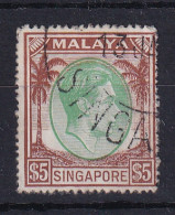 Singapore: 1948/52   KGVI   SG30    $5   [Perf: 17½ X 18]    Used  - Singapur (...-1959)