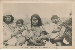 ARGENTINE ARGENTINA #23363 TIPOS INDIOS INDIENS CHACO FEMME SEINS NUS ALLAITANT ALLAITEMENT BEBE CARTE PHOTO - Argentinië