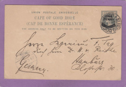 ENTIER POSTAL DE ALFRED DOCKS,PAR SS "KILDOMAN CASTLE",POUR HAMBOURG,1903. - Cape Of Good Hope (1853-1904)