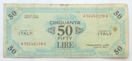 Allied Military Currency - Italia - Banconota 50 Lire 1943 A Bilingue - Other & Unclassified