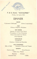 P&O RMS Rawalpindi Indian Ship Antique 1936 Dinner Menu - Menus