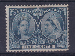 Canada: 1897   QV - Double Head   SG128    5c   Deep Blue  MH - Nuovi