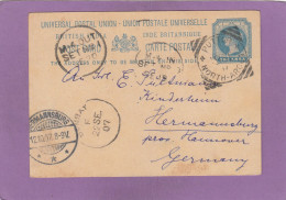 ENTIER POSTAL DE PUTTUR,NORTH AROOT, POUR L'ALLEMAGNE,VIA BOMBAY,1907. - 1882-1901 Impero