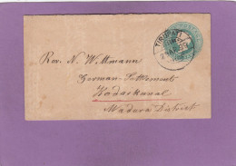 ENTIER POSTAL DE TIRUPATI POUR KODAIKANAL,1899. - 1882-1901 Impero