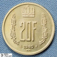 Luxembourg • 20 Francs 1980  Argent / Silver 925‰ (Jean) •  QP / Flan Poli  •  3'000 Ex.  • Rare •  [24-465] - Luxembourg