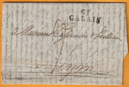 1822 - KGIV - Folded Letter In French From Liverpool, England To Lyons Lyon, France - Via Calais - Forwarded By Mangel - Marcofilie