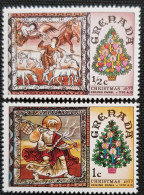 Grenade 1977 Christmas - Ceiling Panels From Church Of St. Martin, Zillis  Stampworld N° 852 Et 853 - Grenade (1974-...)