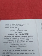 Doodsprentje André De Hauwere / Lokeren 28/4/1907 - 20/8/1976 ( Adrienne Steels ) - Religion &  Esoterik