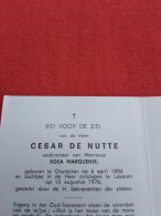 Doodsprentje Cesar De Nutte / Oostakker 6/4/1894 Lokeren 10/8/1976 ( Rosa Marquenie ) - Religion &  Esoterik