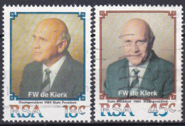 SUD AFRICA 1989 INSEDIAMENTO DEL PRESIDENTE F. W. DE KLERK SERIE COMPLETA USATA COME DA FOTO - Usati