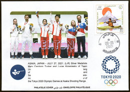 ARGELIA 2021 - Philatelic Cover - Shooting - Olympics Tokyo 2020 - Tir Schießen COVID USA Tiro China Russia Medalists - Shooting (Weapons)