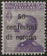 TRTT9L2,1919 Terre Redente - Trento E Trieste, Sassone Nr. 9, Francobollo Nuovo Con Traccia Di Linguella */ - Trente & Trieste