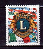 ITALIE YT 987 NEUF** "LIONS INTERNATIONAL" ANNÉE 1967 - 1961-70: Nieuw/plakker