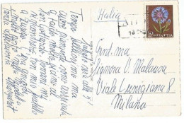 Suisse Faido Ambulant 18dec1963 - Pcard X Italy With PJ '63 C.30+10 Solo Franking - Lettres & Documents