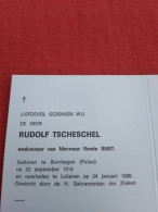 Doodsprentje Rudolf Tscheschel / Bornhagen ( P) 23/9/1914 Lokeren 24/1/1988 ( Renée Smet ) - Religion & Esotérisme