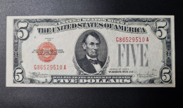 1928 $5 DOLLARS USA *RED SEAL NOTE* UNITED STATES BANKNOTE UNCIRCULATED UNC/CU  /BILLETE ESTADOS UNIDOS SC /ETATS UNIS - Biglietti Degli Stati Uniti (1928-1953)