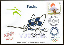 ARGELIA 2021 - Philatelic Cover Fencing Olympics Tokyo 2020 Olympische Olympic Fechten Escrime Schermen COVID Scherma - Cartas & Documentos