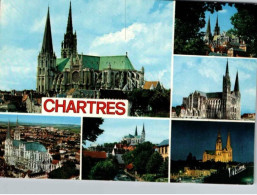 CHARTRES. -  Multi Vues Sur La Cathédrale   -  Cachet Postal. Aout 1983 - Chartres