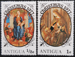 Antigua 1977 Christmas  Stampworld N° 484 Et 485 - Antigua Et Barbuda (1981-...)