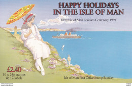 Isle Of Man 1994 - Happy Holidays, Isle Of Man Tourism Century, Bicycle, Car, Violin - Booklet MNH - Man (Ile De)