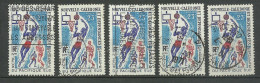 Nouvelle Calédonie Poste N° 376 Basket Ball  5  Exemplaires Oblitérés    B/TB          Voir Scans    Soldé ! ! ! - Usati