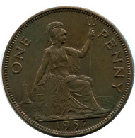 PENNY 1937 UK GRANDE-BRETAGNE GREAT BRITAIN Pièce #AZ823.F.A - D. 1 Penny