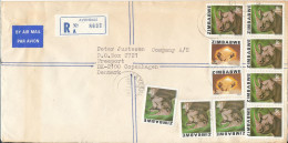 Zimbabwe Registered Cover Sent Air Mail To Denmark 23-2-1983 Topic Stamps - Zimbabwe (1980-...)