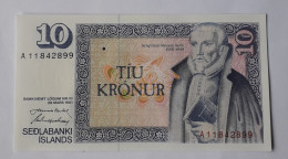 ICELAND  - 10 KRONUR - P 48  (1981) - UNC - BANKNOTES - Signatures: Jóhannes Nordal, Guðmundur Hjartarson - Islandia