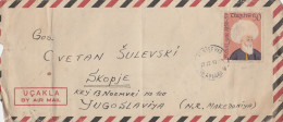 Turkey Air Mail Letter Via Yugoslavia 1957,stamp : 1957 Fuzuli Year - Lettres & Documents