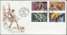 Transkei 1978 Y&T 48 à 51 Sur FDC. Cérémonies D'initiation Abakwetha. Sorcier, Isolés De La Tribu, Danse, Huttes Brûlées - Baile