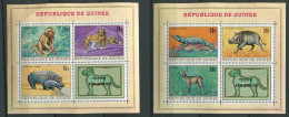 Guinée ** N° 363 à 369 En 2 Feuillets - Animaux Divers : Singe, Rhinocéros, Crocodile, Phacochère..... - Guinée (1958-...)