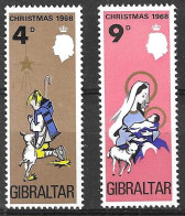 GIBILTERRA - 1968 - NATALE - SERIE DUE VALORI - NUOVA MNH** (YVERT 215\6 - MICHEL 219\20) - Gibilterra