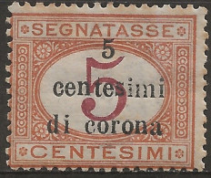 TRTTSx1NA,1919 Terre Redente - Trento E Trieste, Sassone Nr. 1, Segnatasse Nuovo Senza Linguella **/ - Trento & Trieste