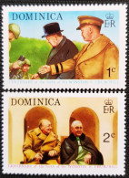 Dominique 1974 The 100th Anniversary Of The Birth Of Sir Winston Churchill   Stampworld N° 411 Et 412 - Dominica (1978-...)