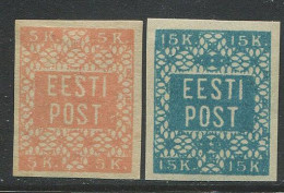 Estonia:Unused Stamps Floral Patterns 5 And 15 Copicks, 1918, MNH - Estonie