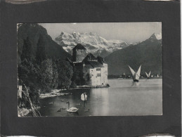 128108        Svizzera,   Lac   Leman,   Chateau  De  Chillon  Et  Les  Dents  Du  Midi,   VG   1959 - Veytaux