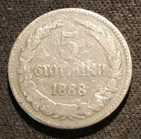 BULGARIE - BULGARIA - 5 STOTINKI 1888 - Ferdinand I - KM 9 - Bulgarije