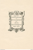 PROGRAMME - JEUX OLYMPIQUES - PROGRAMME DU XXEME ANNIVERSAIRE - 1894 / 1914 - STERN PARIS - Programmi