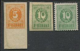 Estonia:Unused Stamps 5 And 2X 10 Pence, 1919, MNH - Estonie