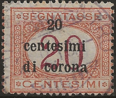 TRTTSx3U2,1919 Terre Redente - Trento E Trieste, Sassone Nr. 3, Segnatasse Usato Per Posta °/ - Trento & Trieste