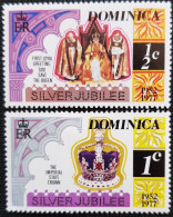 Dominique 1977 The 25th Anniversary Of The Reign Of Queen Elizabeth II   Stampworld N° 530 Et 531 - Dominica (1978-...)
