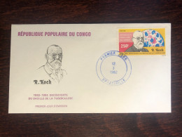 CONGO FDC COVER 1982 YEAR KOCH TUBERCULOSIS HEALTH MEDICINE STAMPS - FDC