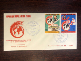 CONGO FDC COVER 1989 YEAR RED CROSS DUNANT HEALTH MEDICINE STAMPS - FDC