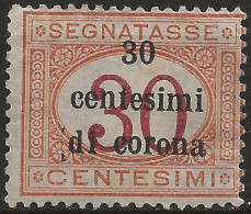 TRTTSx4L,1919 Terre Redente - Trento E Trieste, Sassone Nr. 4, Segnatasse Nuovo Con Traccia Di Linguella */ - Trento & Trieste